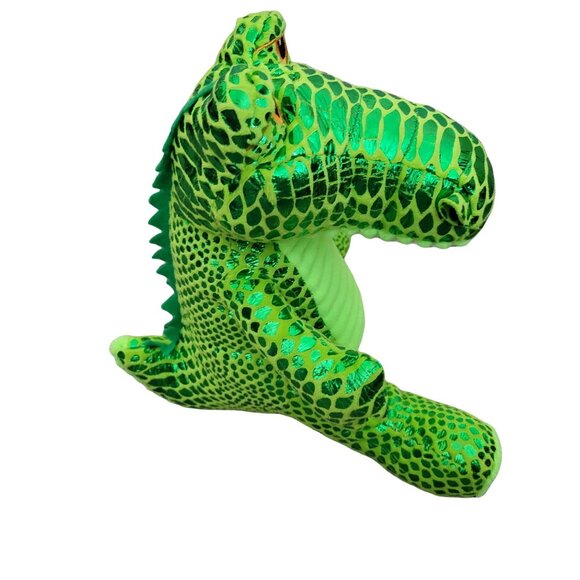 Shimmer Squad Alligator Plush Green Shiny Crocodile Stuffed Animal Kelly Toy - Picture 4 of 7
